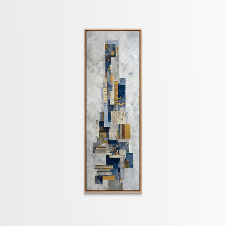 Clean Abstract Geometry Canvas Print, Office Art, Statement Artwork, Office Decor, Fine Art, Focus, Wall Decor, Digital Art, OFF-1x3-37