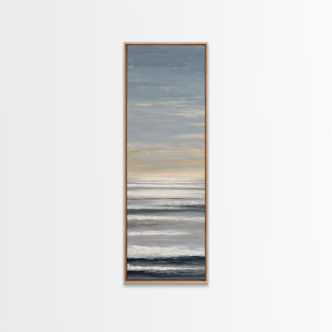 Calm Ocean Horizon for Stress Relief Framed Canvas Print, Office Art, Printables, Office Decor, Focus, Living Room Decor, OFF-1x3-47