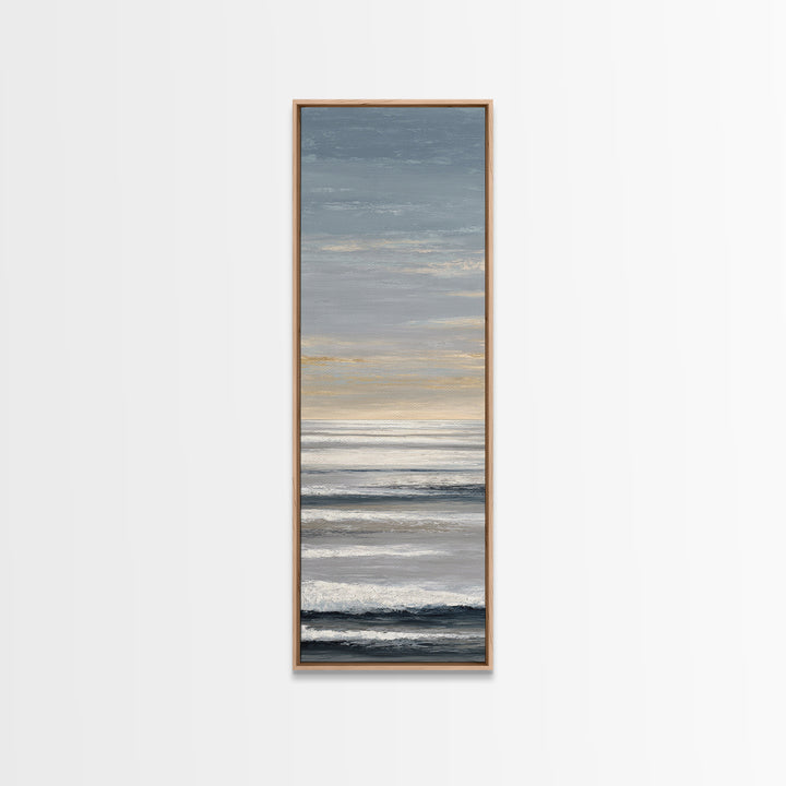 Calm Ocean Horizon for Stress Relief Framed Canvas Print, Office Art, Printables, Office Decor, Focus, Living Room Decor, OFF-1x3-47