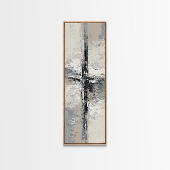 Monochrome Bridge Structure Framed Canvas Print, Office Art, Downloadable Prints, Office Decor, Abstract Art, Focus, OFF-1x3-70