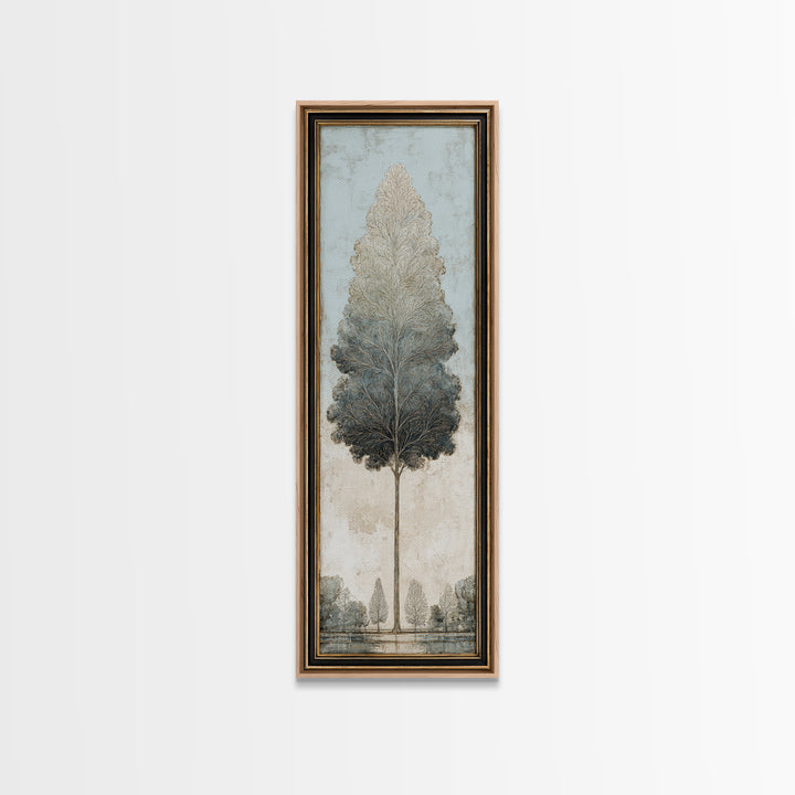 Ink Wash Tree Symbolizing Stability Framed Canvas Print, Office Art, Cubicle Decor, Office Decor, Fine Art, Focus, OFF-1x3-74