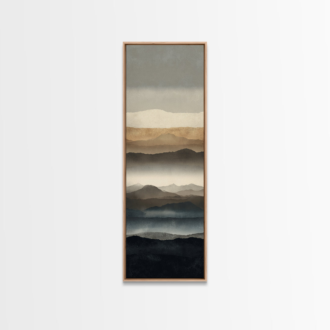 Minimal Mountain Sunrise for Focus Canvas Print, Office Art, Luxury Decor, Office Decor, Fine Art, Focus, Pet Portrait, OFF-1x3-86