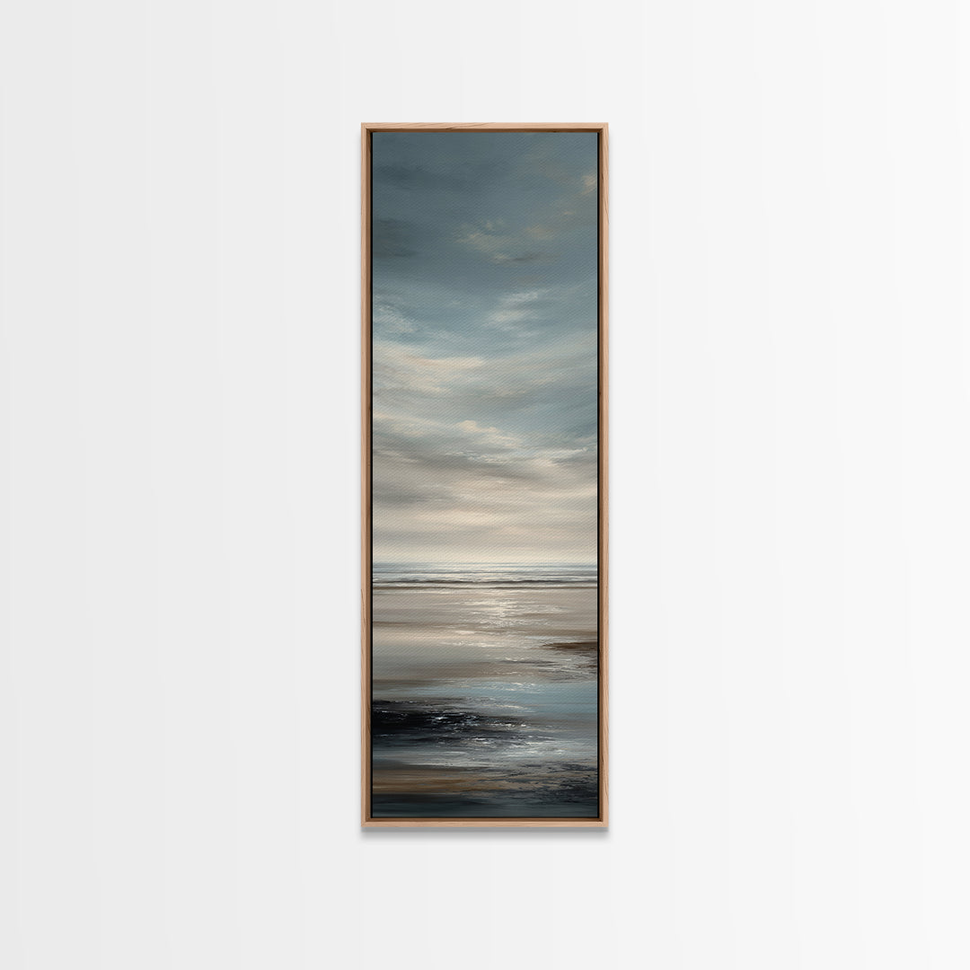 Calm Ocean Horizon for Stress Relief Canvas Print, Office Art, Canvas Print, Office Decor, Oil Painting, Focus, Art Print, OFF-1x3-95
