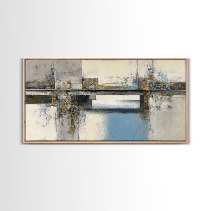 Monochrome Bridge Structure Framed Canvas Print, Office Art, Luxury Decor, Office Decor, Fine Art, Focus, Pet Portrait, OFF-2x1-30