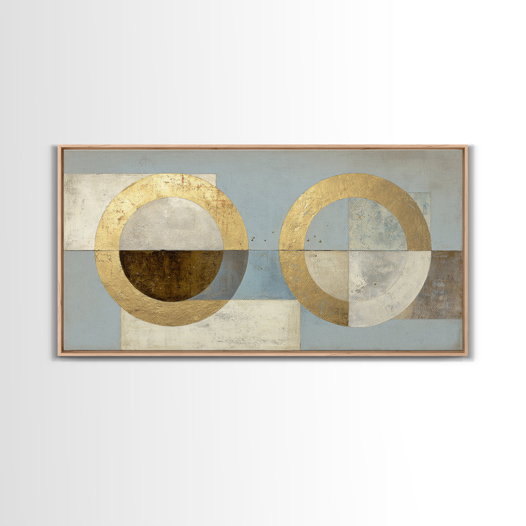 Gold Circle and Line Composition for Clarity Canvas Print, Office Art, Decor, Office Decor, Abstract Art, Focus, Wall Prints, OFF-2x1-52