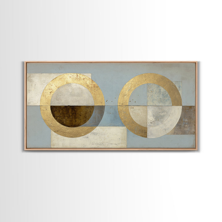 Gold Circle and Line Composition for Clarity Canvas Print, Office Art, Decor, Office Decor, Abstract Art, Focus, Wall Prints, OFF-2x1-52
