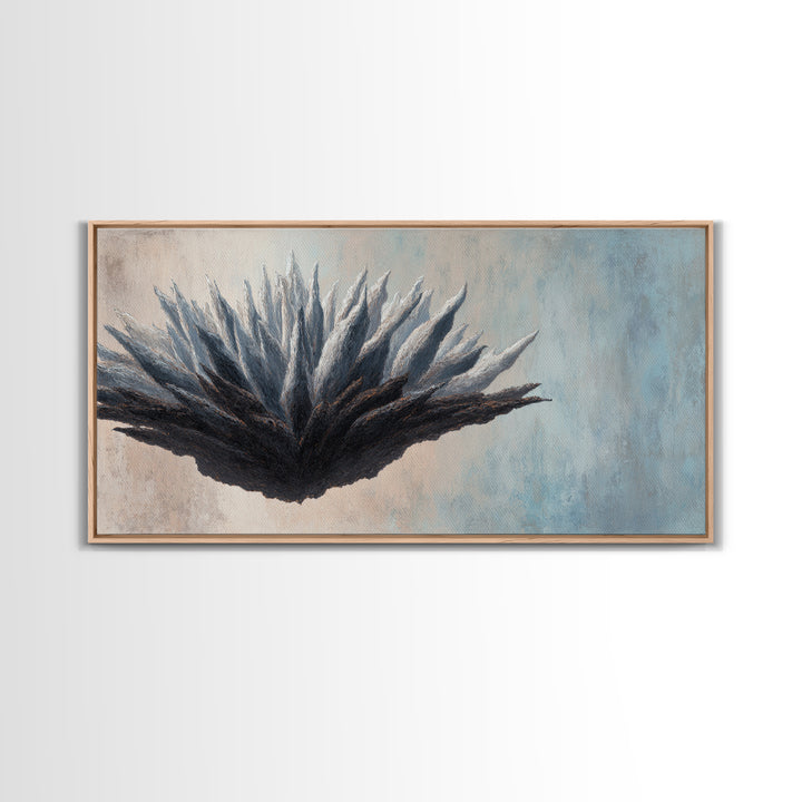 Desk Plant Botanical Closeup Framed Canvas Print, Office Art, Pet Portrait, Office Decor, Fine Art, Focus, Digital Print, OFF-2x1-60