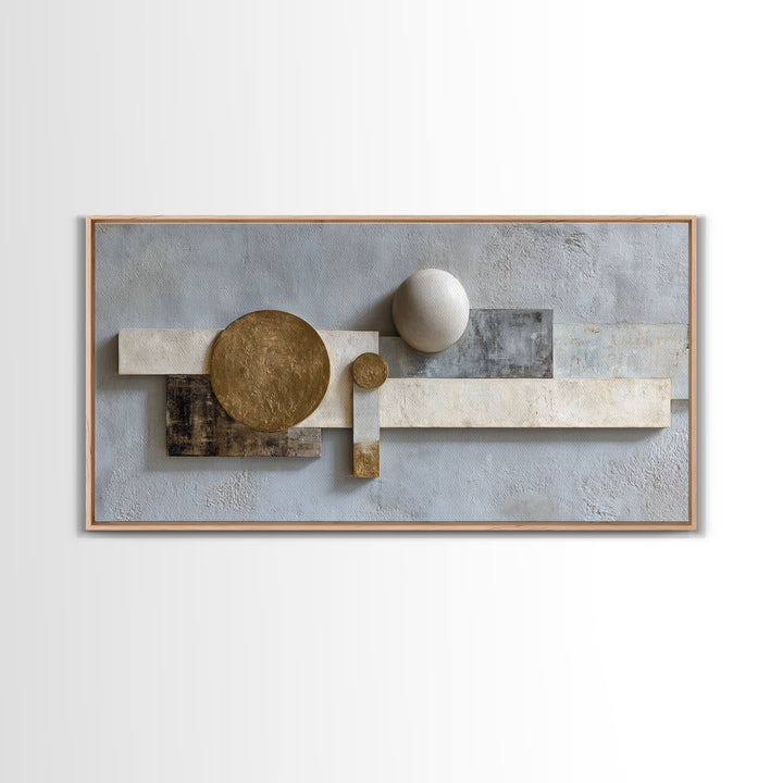 Balanced Stone Composition Framed Canvas Print, Office Art, Art Deco, Office Decor, Oil Painting, Focus, Bedroom Wall Art, OFF-2x1-92