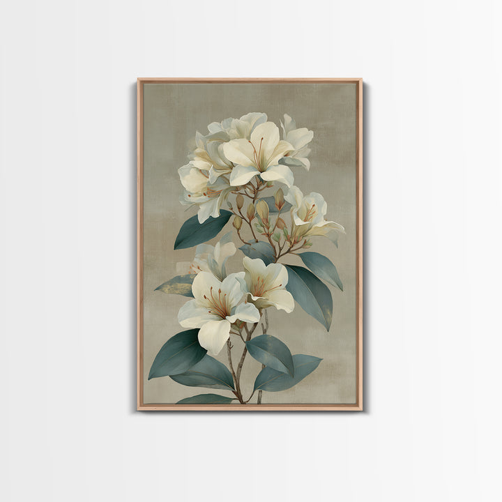 Modern Botanical Print Framed Canvas Print, Office Art, Minimalist Decor, Office Decor, Fine Art, Focus, Digital Wall Art, OFF-2x3-12