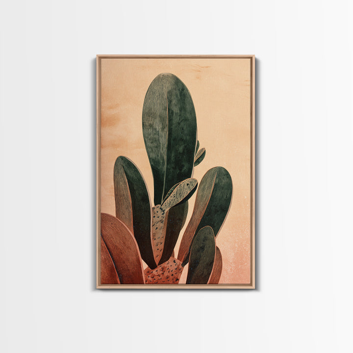 Desk Plant Botanical Closeup Framed Canvas Print, Office Art, Office Wall Art, Office Decor, Watercolor Art, Focus, OFF-2x3-24