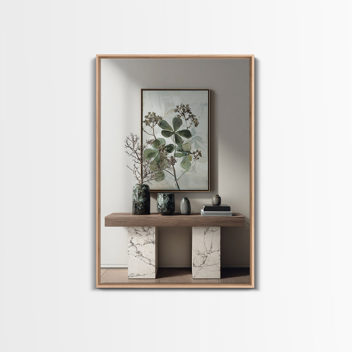 Modern Botanical Print Framed Canvas Print, Office Art, Living Room Decor, Office Decor, Fine Art, Focus, Fine Art Print, OFF-2x3-36