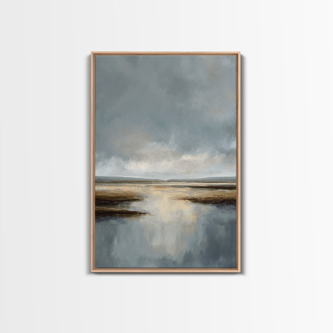 Dignified Neutral Landscape Canvas Print, Office Art, Minimalist Decor, Office Decor, Fine Art, Focus, Digital Wall Art, OFF-2x3-39