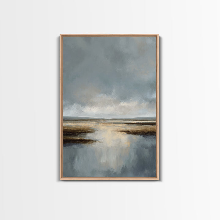 Dignified Neutral Landscape Canvas Print, Office Art, Minimalist Decor, Office Decor, Fine Art, Focus, Digital Wall Art, OFF-2x3-39