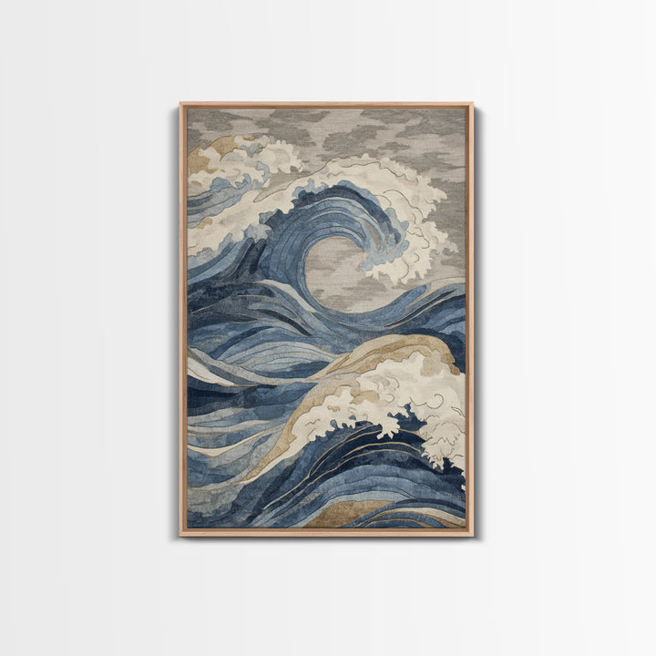 Blue Abstract Wave Pattern for Focus Canvas Print, Office Art, Pet Portrait, Office Decor, Abstract Art, Focus, Digital Print, OFF-2x3-49