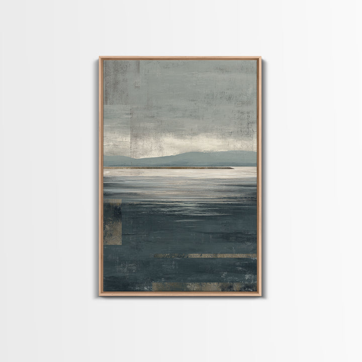 Calm Ocean Horizon for Stress Relief Canvas Print, Office Art, Digital Art, Office Decor, Fine Art, Focus, Ai Art, OFF-2x3-67