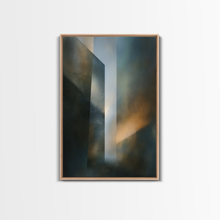 Abstract Light Beam Through Dark Shapes Canvas Print, Office Art, Dopamine Decor, Office Decor, Abstract Art, Focus, Boho Decor, OFF-2x3-7