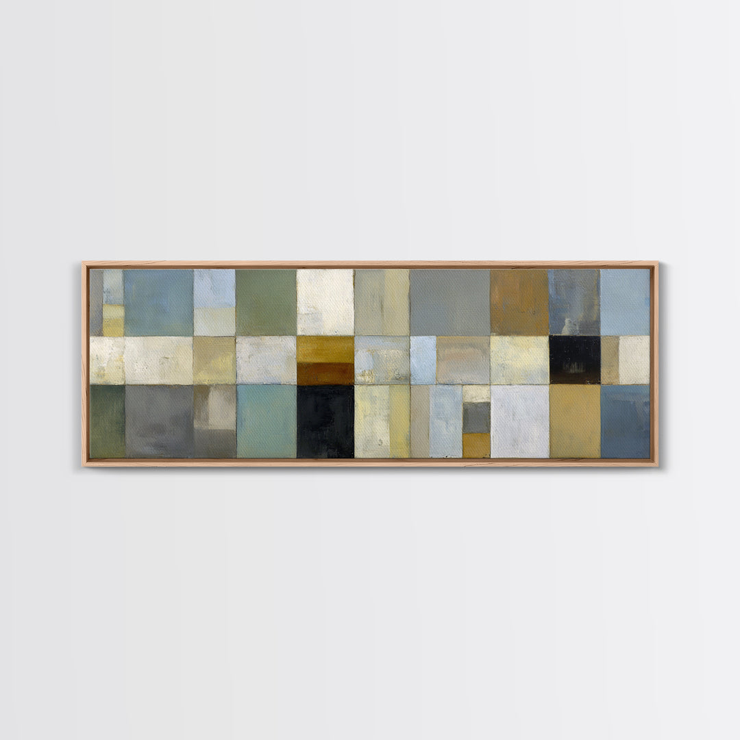 Modern Color Blocks Framed Canvas Print, Office Art, Downloadable Prints, Office Decor, Oil Painting, Focus, Textured Painting, OFF-3x1-28