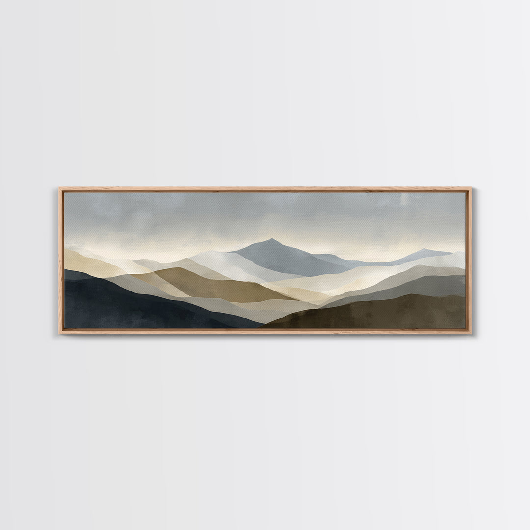 Minimal Mountain Sunrise for Focus Canvas Print, Office Art, Canvas Wall Art, Office Decor, Fine Art, Focus, Bedroom Wall Art, OFF-3x1-42