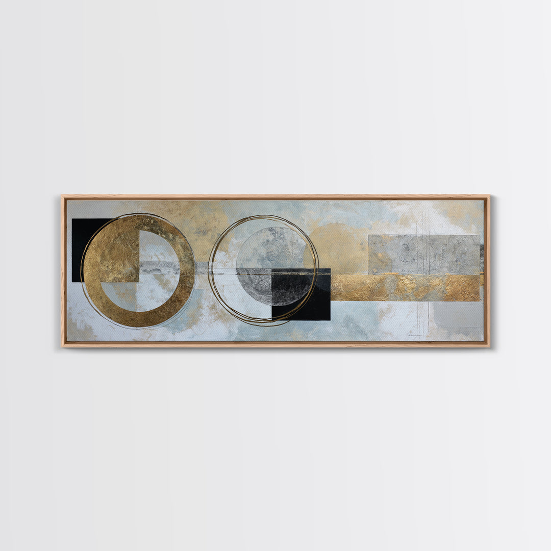 Gold Circle and Line Composition for Clarity Canvas Print, Office Art, Art Print, Office Decor, Abstract Art, Focus, Printable, OFF-3x1-48