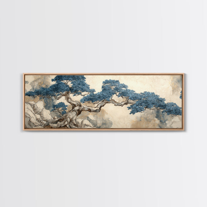 Ink Wash Tree Symbolizing Stability Canvas Print, Office Art, Dopamine Decor, Office Decor, Fine Art, Focus, Boho Decor, OFF-3x1-54