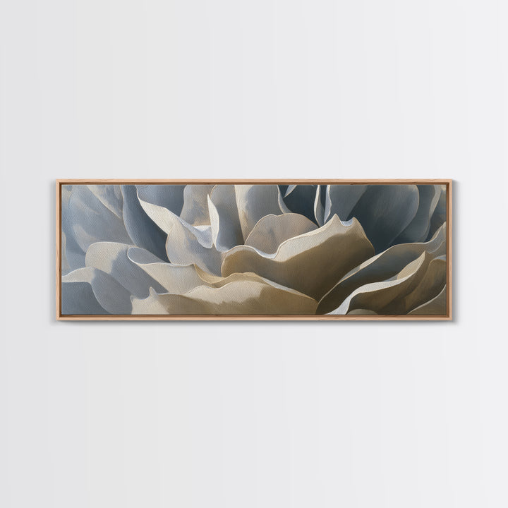 Desk Plant Botanical Closeup Framed Canvas Print, Office Art, Textured Painting, Office Decor, Oil Painting, Focus, Printables, OFF-3x1-56