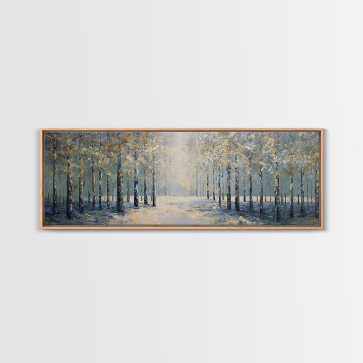 Quiet Forest Path for Mental Reset Framed Canvas Print, Office Art, Wall Art, Office Decor, Fine Art, Focus, Boho, Art Deco, OFF-3x1-59