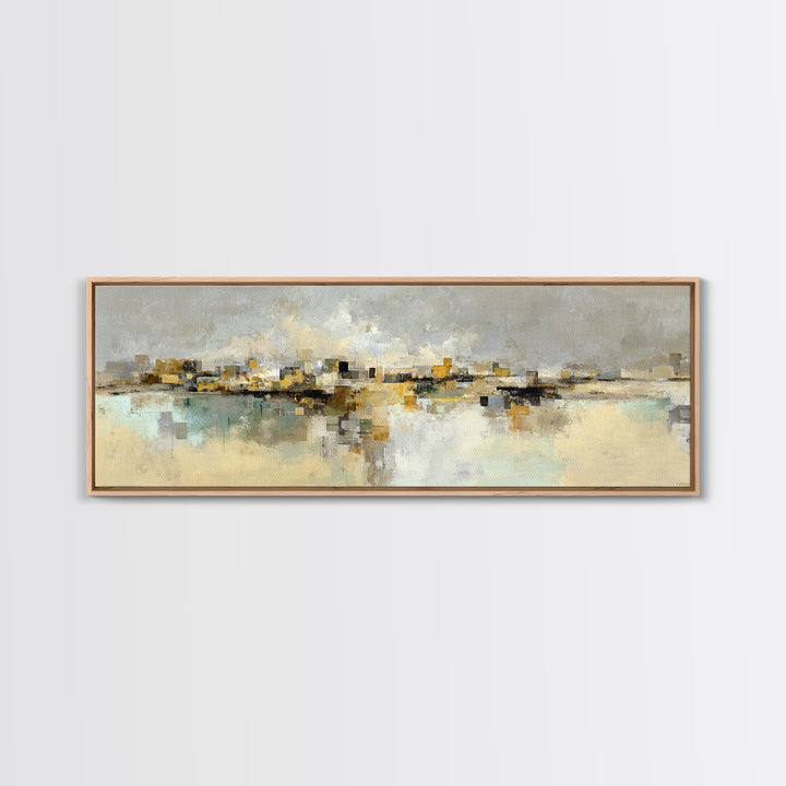Dignified Neutral Landscape Canvas Print, Office Art, Printables, Office Decor, Oil Painting, Focus, Living Room Decor, OFF-3x1-71