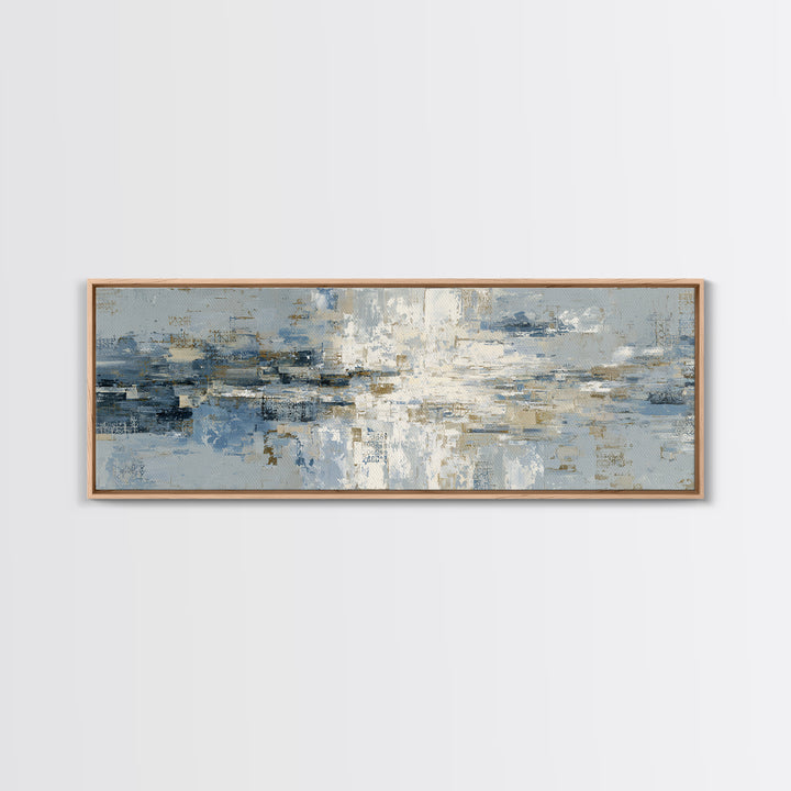 Blue Abstract Wave Pattern for Focus Framed Canvas Print, Office Art, Office Decor, Fine Art, Focus, Abstract Wall Art, OFF-3x1-9