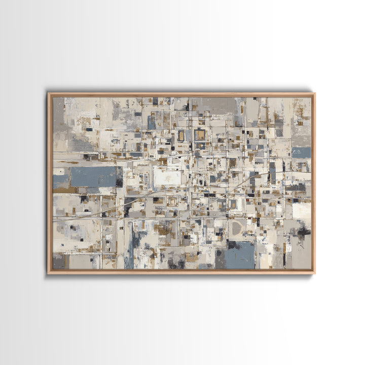 City Map Abstract Framed Canvas Print, Office Art, Abstract Art, Office Decor, Focus, Downloadable Prints, Cubicle Decor, OFF-3x2-24