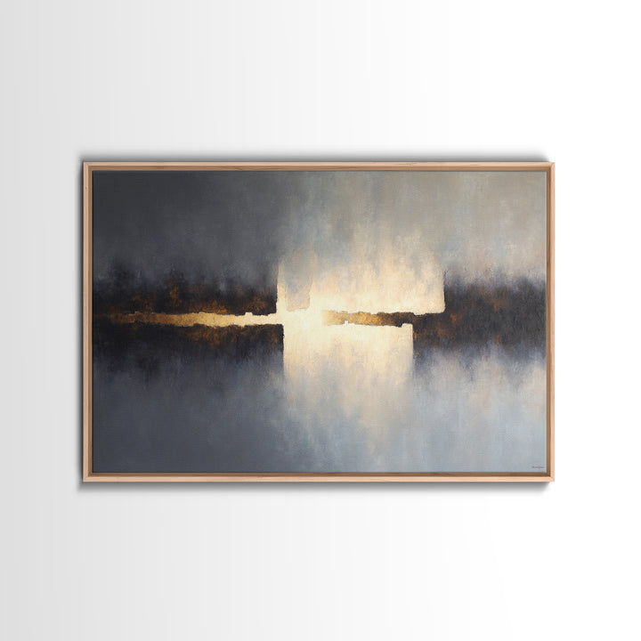 Abstract Light Beam Through Dark Shapes Canvas Print, Office Art, Art Deco, Office Decor, Abstract Art, Focus, Bedroom Wall Art, OFF-3x2-3