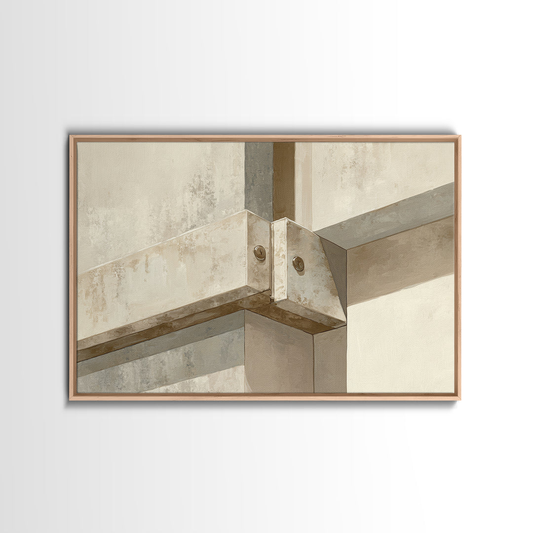 Architectural Line Drawing Framed Canvas Print, Office Art, Office Wall Art, Office Decor, Abstract Art, Focus, OFF-3x2-31