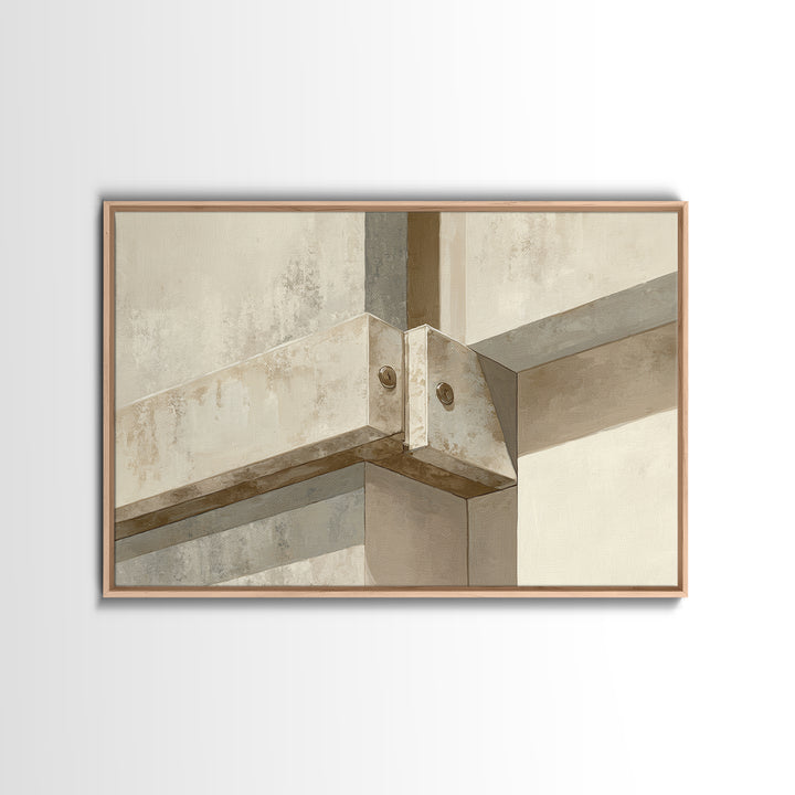 Architectural Line Drawing Framed Canvas Print, Office Art, Office Wall Art, Office Decor, Abstract Art, Focus, OFF-3x2-31