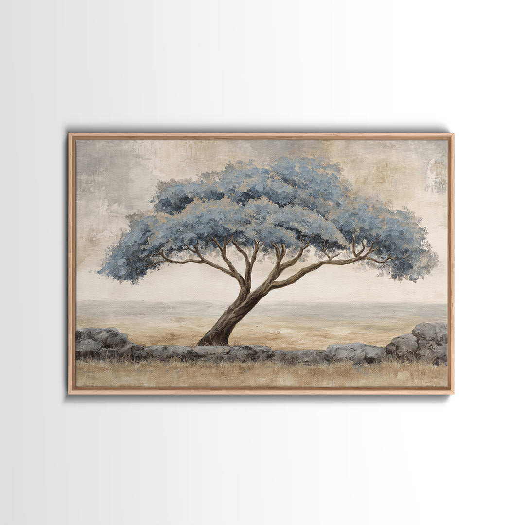 Ink Wash Tree Symbolizing Stability Canvas Print, Office Art, Art Deco, Office Decor, Fine Art, Focus, Bedroom Wall Art, OFF-3x2-42