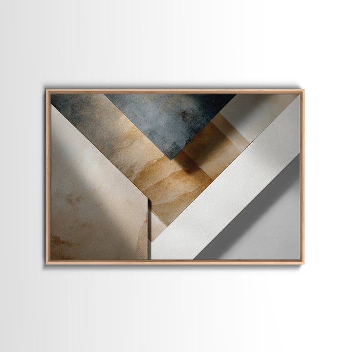 Clean Abstract Geometry Framed Canvas Print, Office Art, Printable Art, Office Decor, Fine Art, Focus, Neutral Decor, OFF-3x2-5