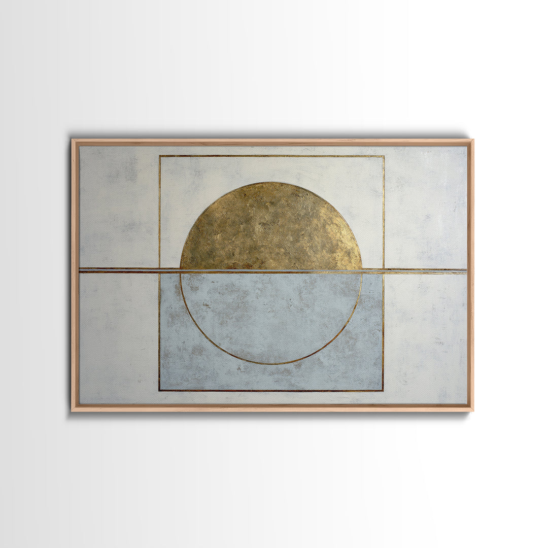 Gold Circle and Line Composition for Clarity Canvas Print, Office Art, Boho Decor, Office Decor, Fine Art, Focus, Digital Art, OFF-3x2-84