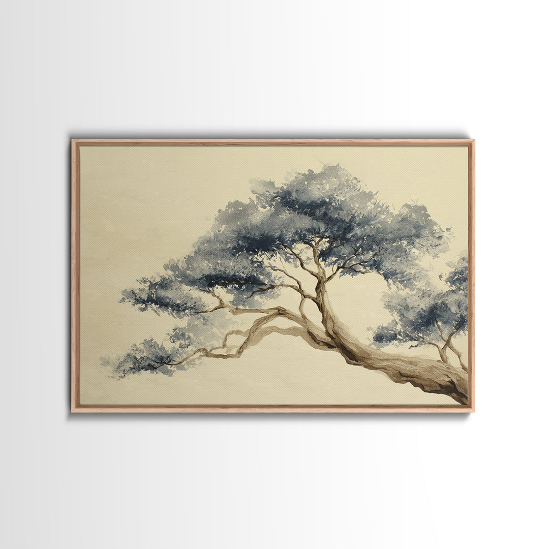 Ink Wash Tree Symbolizing Stability Framed Canvas Print, Office Art, Printable Art, Office Decor, Focus, Neutral Decor, OFF-3x2-90