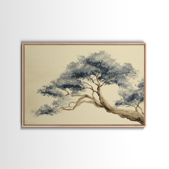 Ink Wash Tree Symbolizing Stability Framed Canvas Print, Office Art, Printable Art, Office Decor, Focus, Neutral Decor, OFF-3x2-90