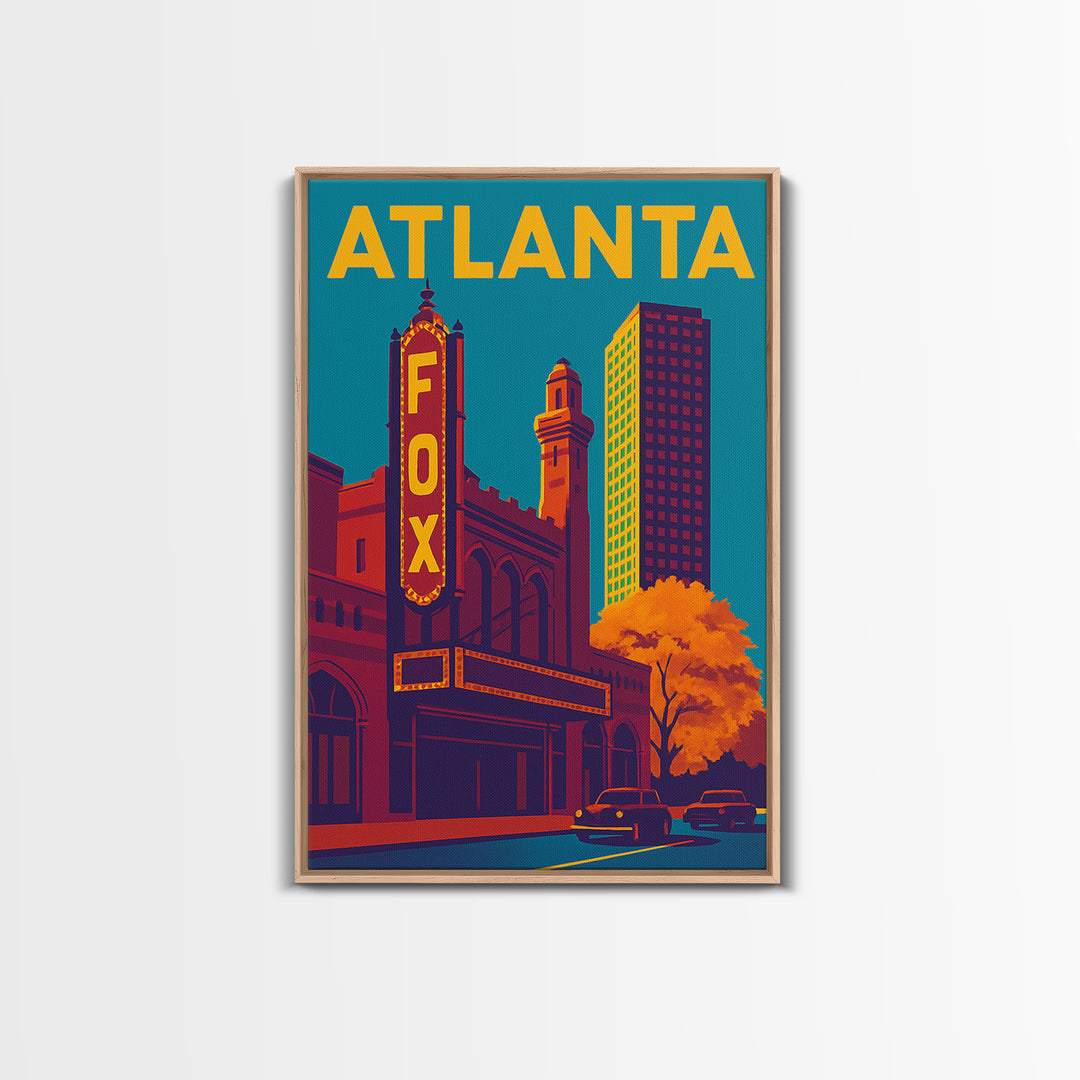 Atlanta Travel Poster, Framed Canvas Print, Bold Pop Art Poster, Atlan ...
