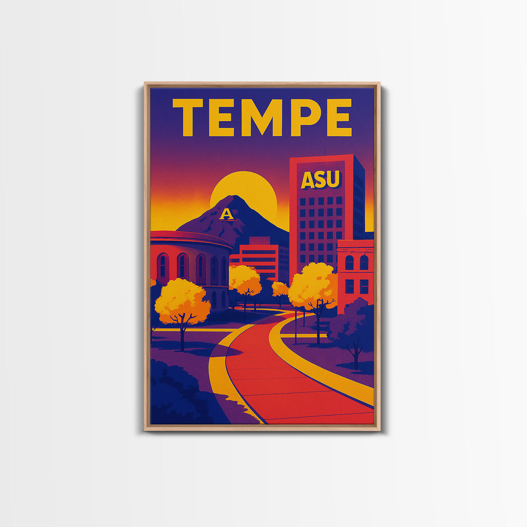 Tempe Travel Poster, Canvas Print, High Contrast City Poster, Tempe City Art, City Travel Prints, Modern Wall Decor, Home Office Decor