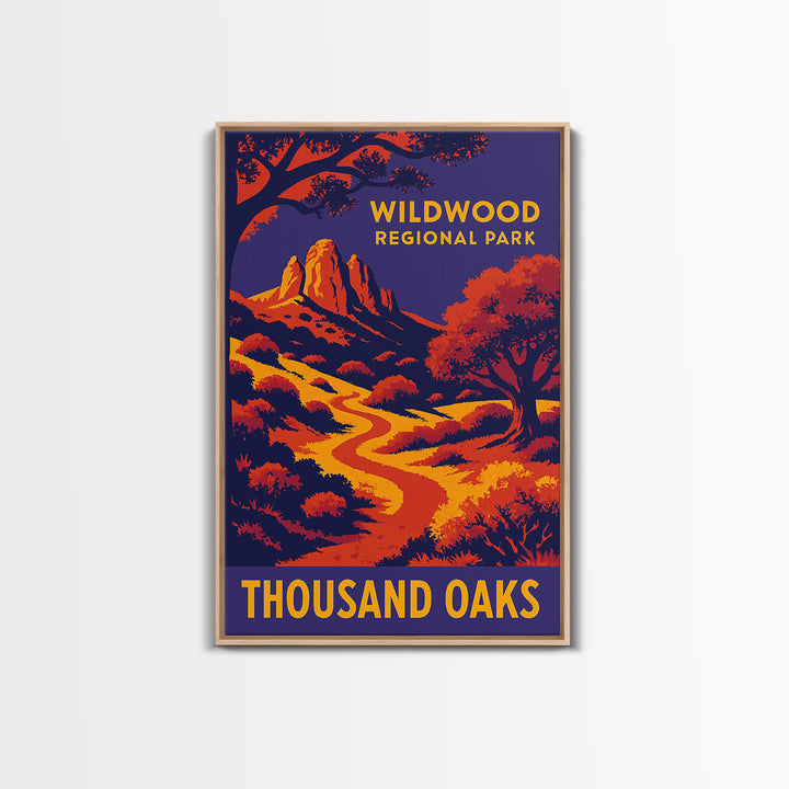 Thousand Oaks California Travel Poster, Canvas Print, Vibrant Retro Travel Art, Thousand Oaks Art Print, Travel Poster Set, Wall Art