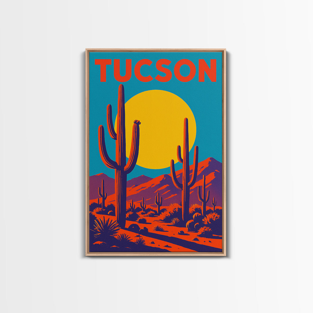 Tucson Arizona Travel Poster, Canvas Print, High Contrast City Poster, Tucson Poster Print, Wall Decor, City Illustration, Travel Prints