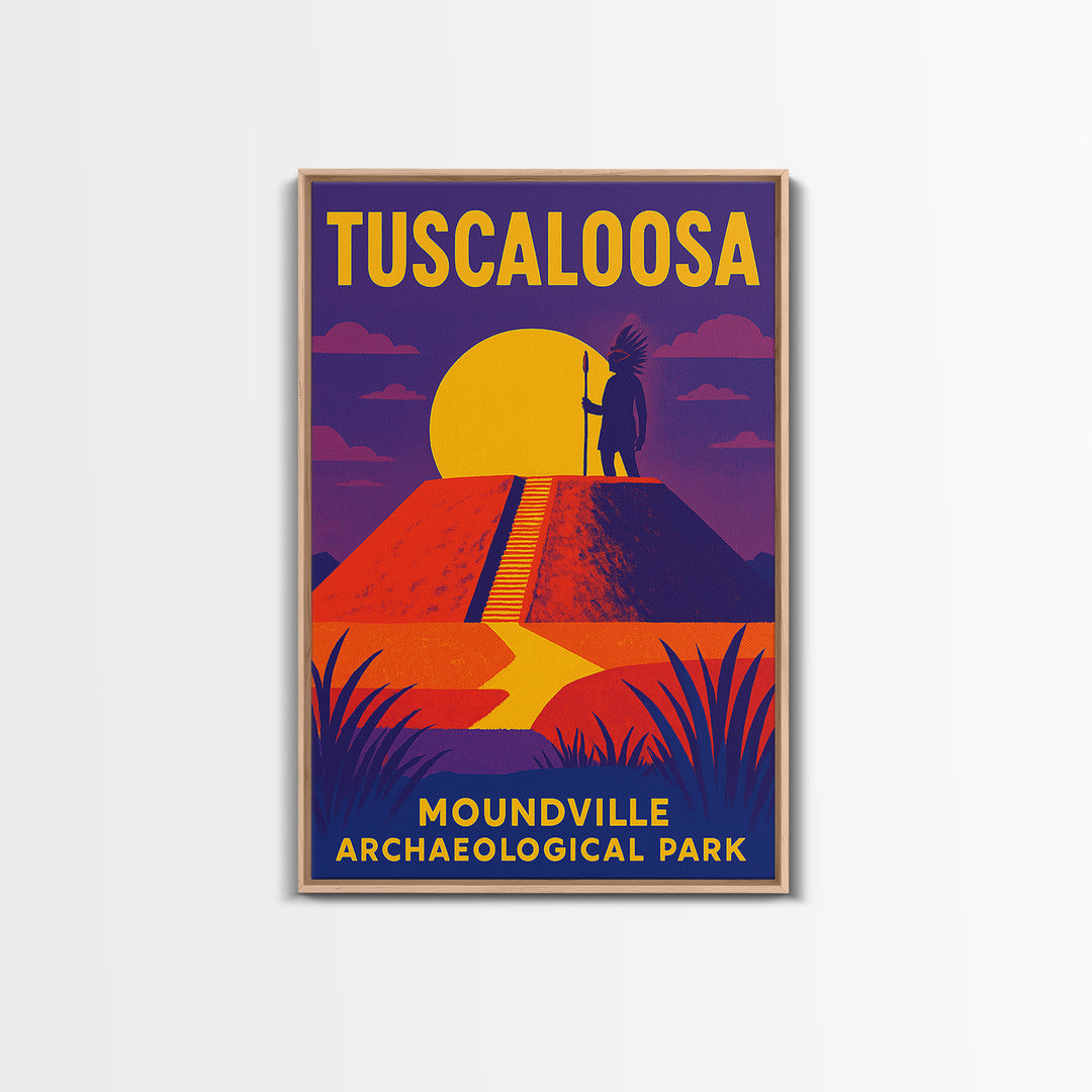 Tuscaloosa Travel Poster, Framed Canvas Print, Bold Pop Art Poster, Tuscaloosa City Art, Retro Travel Print, Gift For Travelers