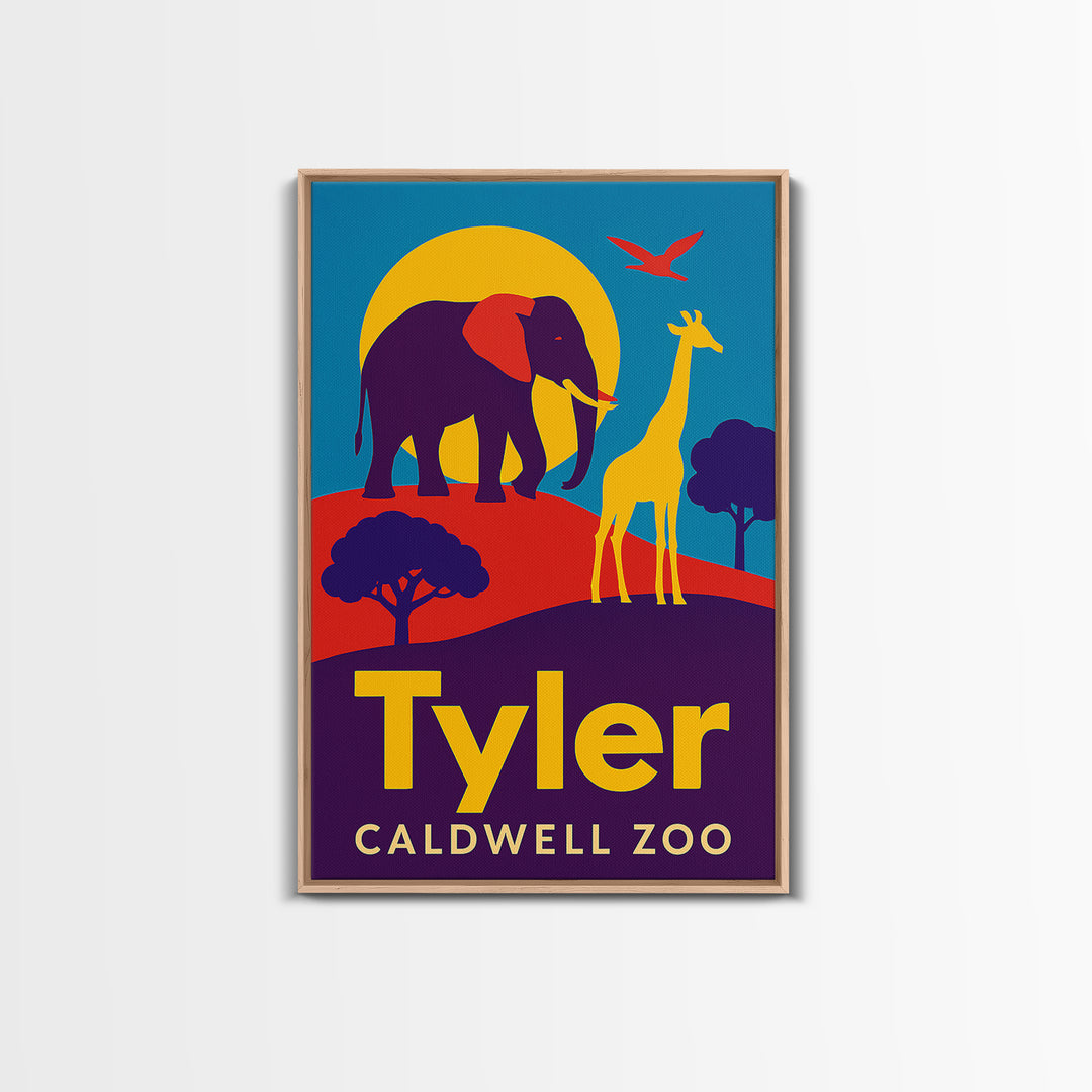 Tyler Travel Poster, Framed Canvas Print, Bold Pop Art Poster, Tyler Wall Art, Modern Wall Decor, Travel Art Print, Travel Wall Art