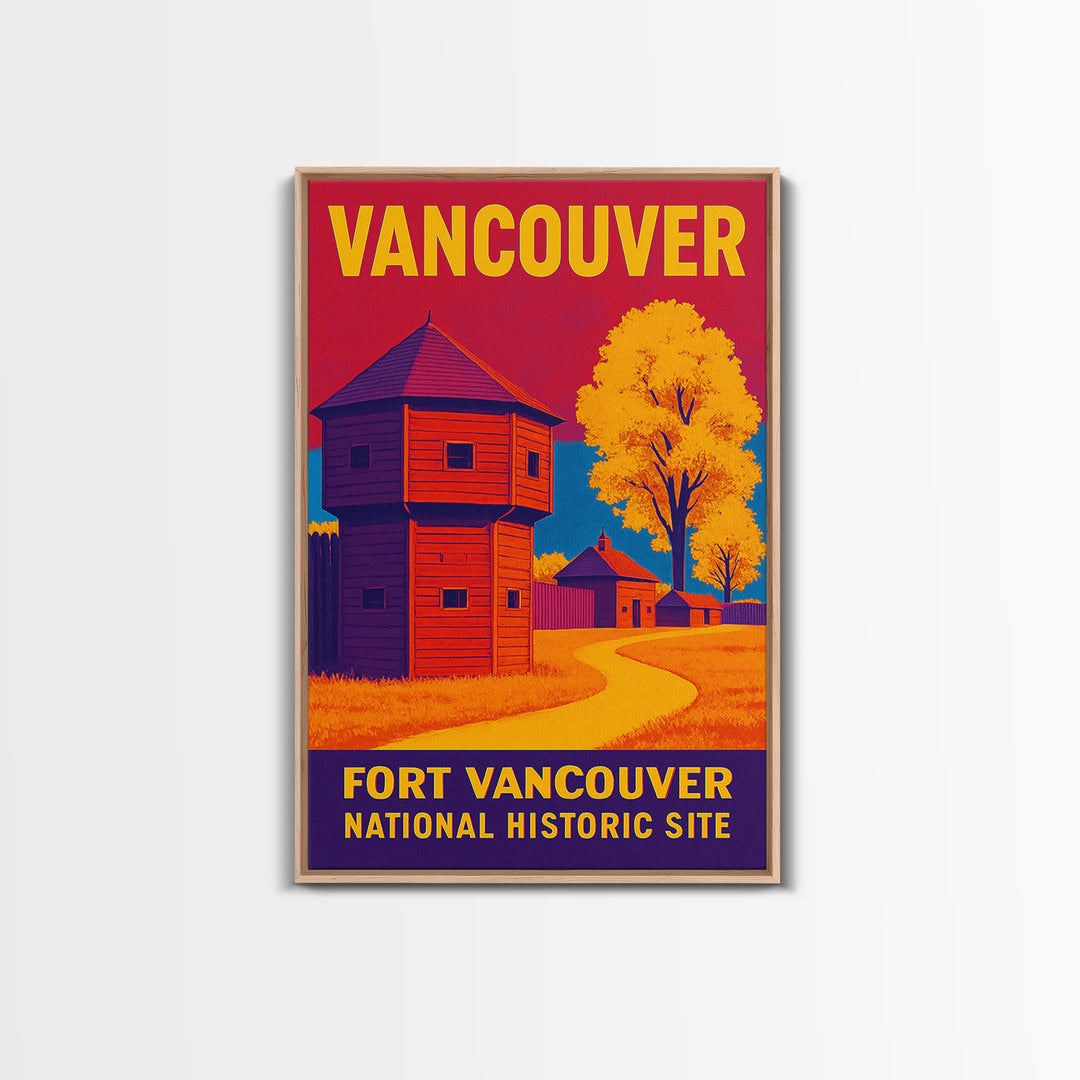 Vancouver Travel Poster, Canvas Print, Bold Pop Art Poster, Vancouver Poster Print, Home Office Decor, Watercolor Skyline Art, Wall Art