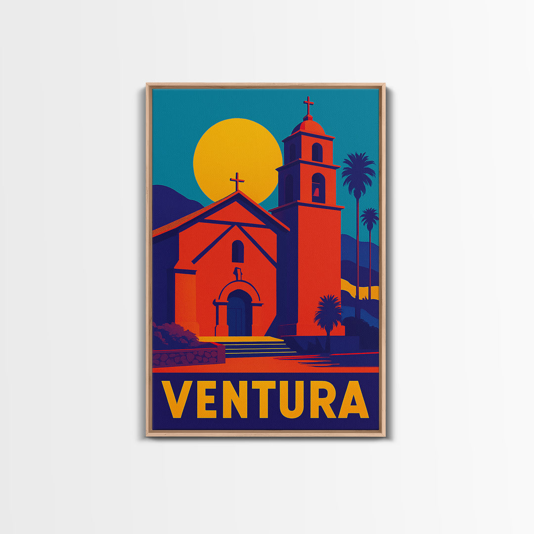 Ventura Travel Poster, Canvas Print, Bold Pop Art Poster, Ventura Wall Art, Gift For Travelers, Vintage City Poster, Vintage City Art