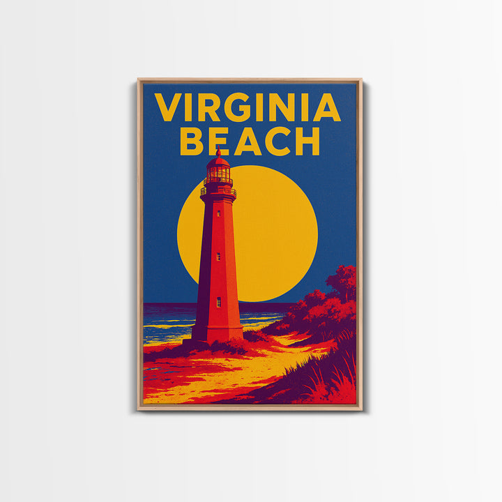 Virginia Beach Travel Poster, Canvas Print, Bold Pop Art Poster, Virginia Beach Poster Print, City Illustration, Wanderlust Decor