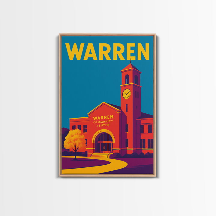 Warren Michigan Travel Poster, Canvas Print, High Contrast City Poster, Warren City Art, City Art Print, Wall Art, City Travel Prints