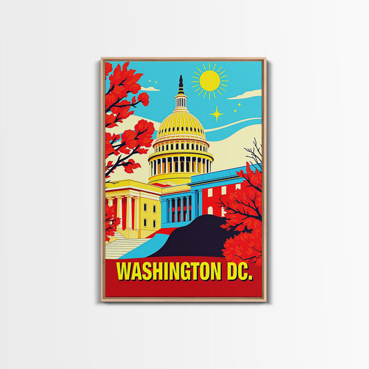 Washington Travel Poster, Canvas Print, Bold Pop Art Poster, Washington Wall Art, Travel Art Print, Travel Wall Art, Wanderlust Decor