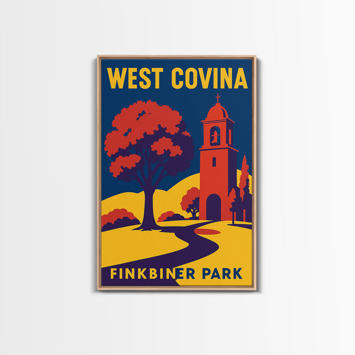 West Covina Travel Poster, Framed Canvas Print, High Contrast City Poster, West Covina Wall Art, Retro Travel Print, Travel Poster Set