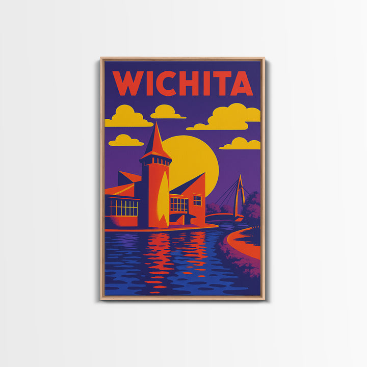 Wichita Travel Poster, Canvas Print, High Contrast City Poster, Wichita City Art, Vintage Travel Art, Travel Wall Art, Fine Art Print